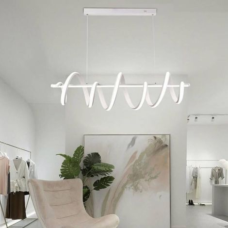TrAdE Shop Traesio - Lampadario Led 60 Watt Lampada Twist Bianco Stilizzato Tecnologia Cct 3000k-6500k A68-b3c - (1/5)