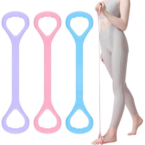 3 pcs Elastique musculation, yoga elastique sport, élastique musculation, Sangle de Yoga avec Boucles, Bande Élastique Sport pour Fitness, Pilates et Stretching (1/5)