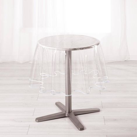 Transparente Wachstischdecke, rund, Ø 180 cm (1/2)