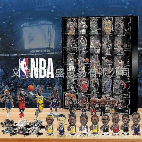 Calendrier de l'Avent, boîte surprise de basket-ball, boîte surprise de basket-ball NBA, boîte surprise d'étoiles, ornements, décoration pour la maison et le jardin, boîte surprise du Hall of Fame