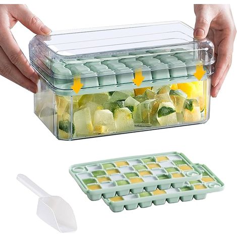 Bac à glaçons avec couvercle et bac, lot de 2 mini bacs à glaçons (1/5)