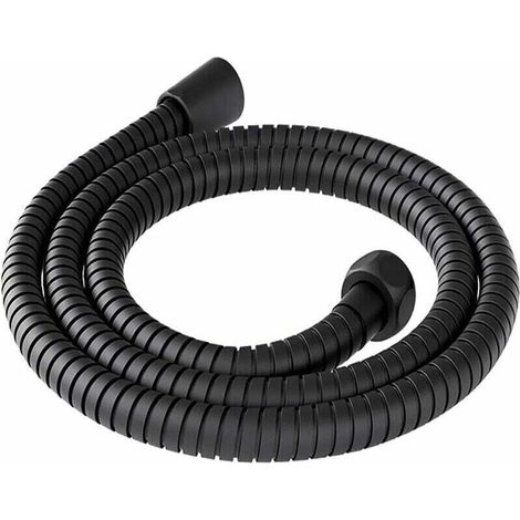 200 cm langer, universeller, verdrehungs- und korrosionsbeständiger Duschschlauch aus Edelstahl, 2 m flexibler Duschschlauch, Duschkabel, universelles schwarzes Duschkabel