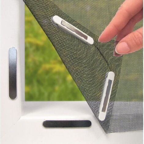 Moustiquaire fenêtre magnétique 150×130 cm Sans perçage ni vis Fixation aimantée facile (1/5)