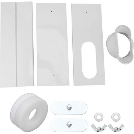 – Klimaanlagen-Fensterlüftungsset – 3 PVC-Paneele – Einfache Installation – Kompatibel mit 14,5/19,8 cm Schläuchen – Optimale Abdichtung – Crezuo (1/5)