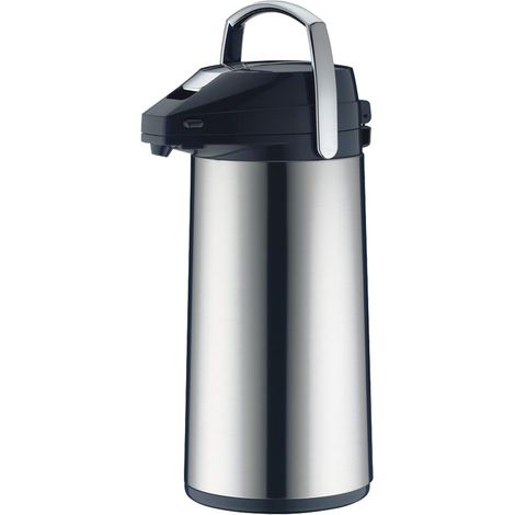 alfi DISPENSER BEVANDE TT 3 litri, caraffa a pompa in acciaio lucido con inserto in vetro, pompa integrata, caldo per 12 ore, freddo per 24 ore, 18 tazze, fondo girevole a 360°, ottima per catering (1/4)