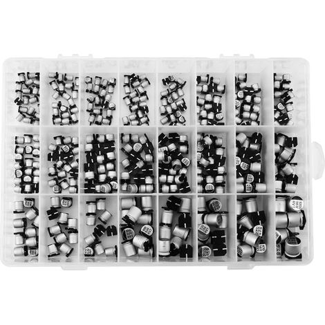Kit 400 pièces 24 valeurs Condensateurs électrolytiques aluminium CMS 1uF à 1000uF (1/5)