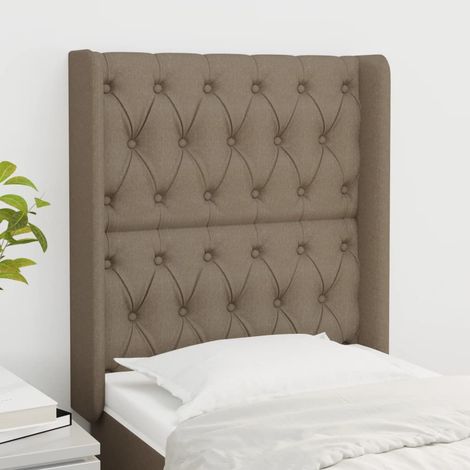 Kopfteil mit Ohren Taupe 83x16x118/128 cm Stoff (1/5)