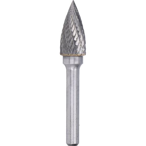 Ortviai Fichier rotatif carbure YG8 GX1225 à double rainure, forme pointue arquée, tige 6 mm (1/5)