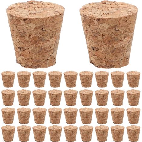 50 bouchons liège, bois, coniques, pour bouteilles et bocaux (1/5)
