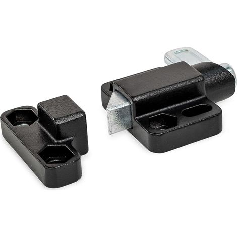 Verrou à ressort, noir, boulons : 13 mm oblique à gauche (1/5)