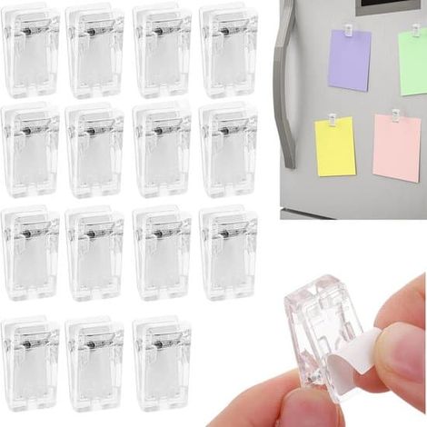 15 pinces autocollantes - pinces en plastique autocollantes - pinces photo - pinces murales pour tapis - blanches - 15 pièces - 1,3 x 2,6 cm