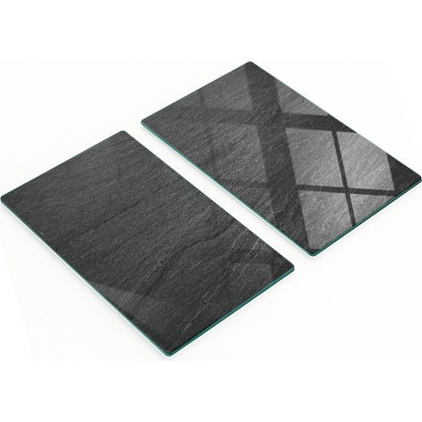 Tablas de vidrio para servir aperitivos, piedra de granito negro, 2x30x52 cm