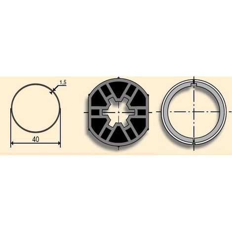 Jeu d'adaptation moteur pour LS 40 tube ø 40 x 1,5 somfy (1/2)