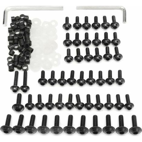 Boulons De Carénage De Moto Kit Agrafes Vis pour Yamaha YZF R6 1999 2000 2001 2002 - Noir (1/5)