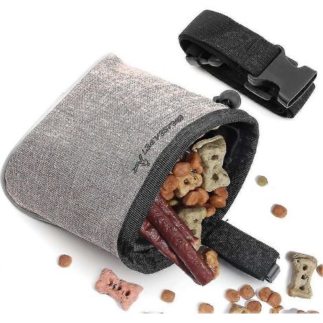 Sac à friandises pour chien avec ceinture ajustable et distributeur de sacs à déjections intégré (1/5)