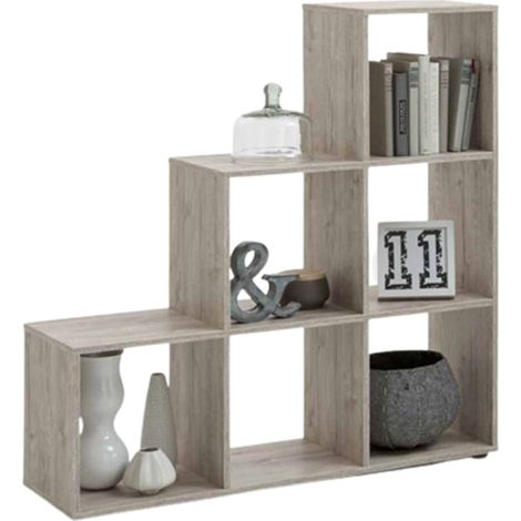 Étagère 6 Cases Design "Gaman" 108cm Chêne Sable (1/4)