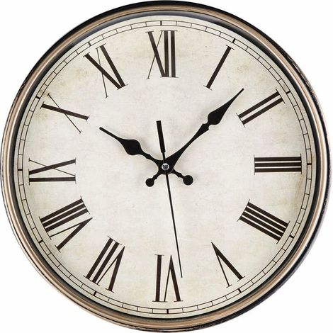 Modern Silent Quartz Wall Clock 30cm Battery Operated with Roman Numerals, Vintage Wall Pendulums, for Bedroom, Home, Kitchen, Bedroom, Office, School (1/5)