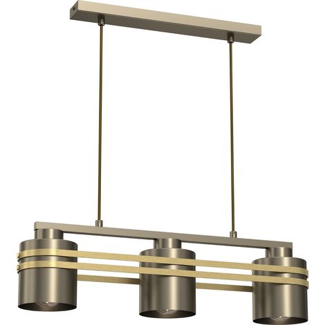 Suspension métal Luminex Scot laiton or barre 3xE27