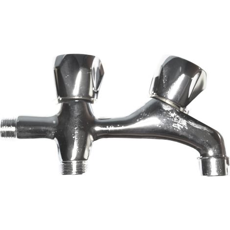 GRIFO DE LAVADORA - DOBLE - V/METAL - CR - 1/2 - (ENVASADO) (1/2)