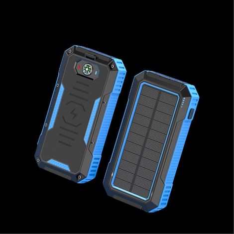 Batería externa solar SiGN con carga inalámbrica, 20000 mAh - Azul