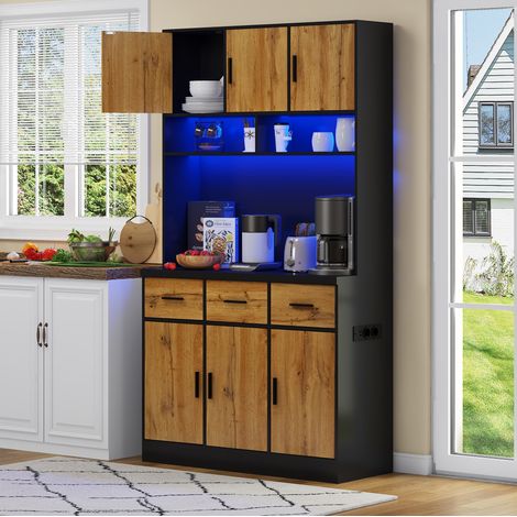 Armario de cocina con LED y enchufe MDF 100x40x180 OKMYHOME (1/5)