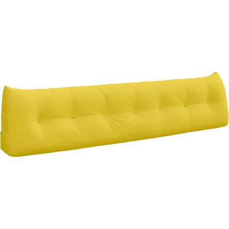 Back Pillow Light Yellow 200 x 24 x 50 cm Fabric vidaXL
