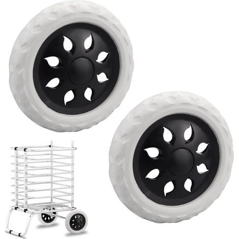 Lntyq 4Pièces Roulettes de Rechange pour Chariot de Courses Roue pour Chariot de Courses en EVA Chariot de Courses 6,3 Pouces Roues de Chariot de Magasinage pour Poussette, Chariots à Bagages (1/5)