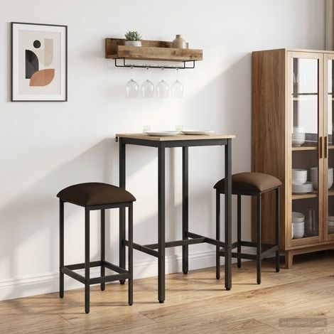 vidaXL Tabouret de bar 2 pc Taupe 40 x 32 x 64 cm Bois d'ingénierie (1/5)