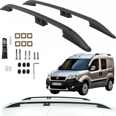BARRE PORTATUTTO FIAT DOBLO DAL 2010 L2 MAXI LUNGHE NERE (1/5)