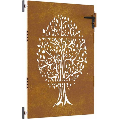 Maison Exclusive - Gartentor 85x125 cm Cortenstahl Baum-Design