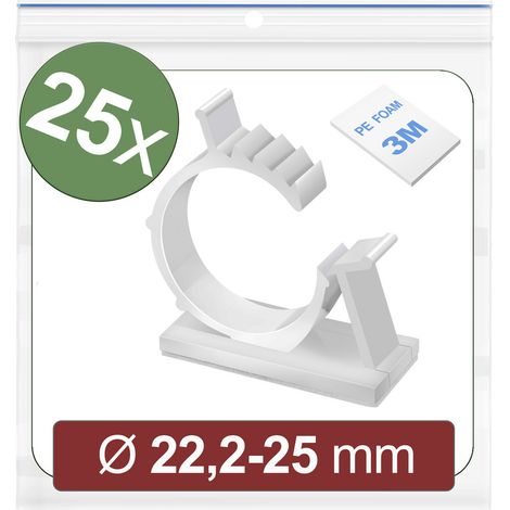 Quadrios 24CA449 Befestigungssockel selbstklebend 24CA449 Bündel-Ø-Bereich 22.2 bis 25 mm   Weiß 25
