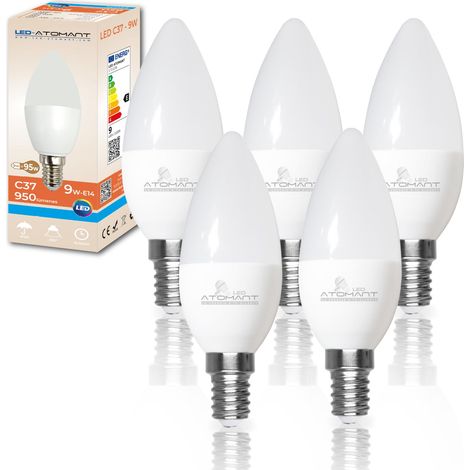 LED 5x Ampoule LED E14 Bougie C37 9W Blanc Froid 950lm (1/5)