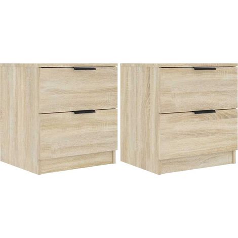 Maison Exclusive - Comodini 2 pz Rovere Sonoma in Legno Multistrato (1/5)