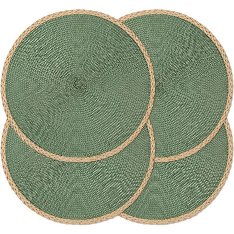 Set De Table Rond - 38 1 Cm - Polypropylène Et Papier - Résistant À La Chaleur - Antidérapant - Pour Intérieur - Lot De 4 (1/5)