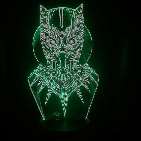 Lampe de table LED 3D Black Panther USB, ambiance anime