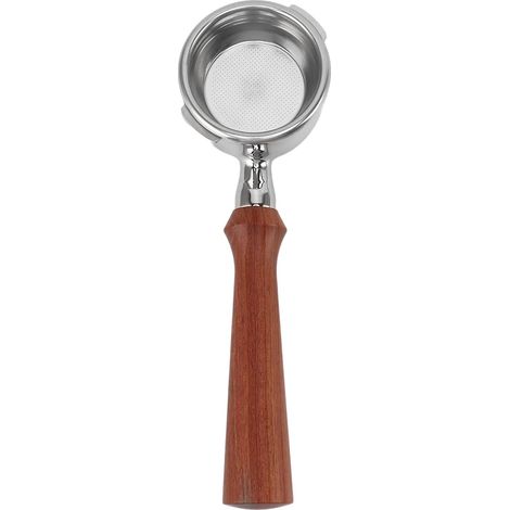 Porte-filtre sans Fond de 58 mm, à Double Oreilles avec Poignée en Bois pour Machine à café (1/5)