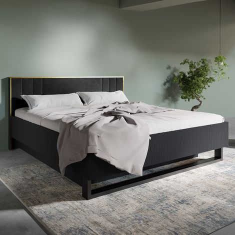 Bett 180x200 cm mit Bettkasten in schwarz MOLONG-166 (1/5)