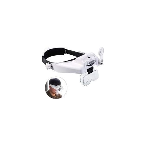 Lighted Head Magnifier With Detachable Leds libres Reading Head Magnifying Glasses Visor Casque de visière Loupe for Hobbies, Close Work, Sewing, Crafts, Reading, Repair, Jewelry Making (1X to 14X) (1/5)