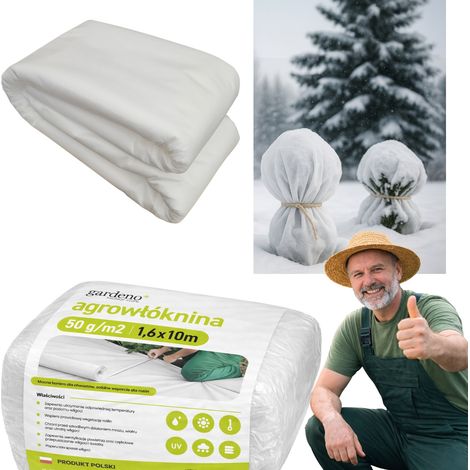 Tessuto agricolo bianco P50, 1,6x10 m (1/5)
