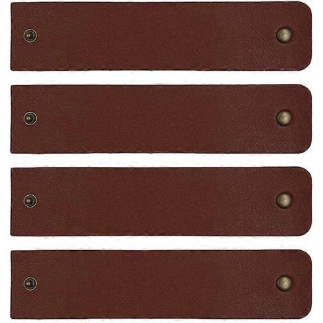 Lot de 4 ronds de serviette créatifs en cuir, ronds de serviette de bureau pour hôtel, cadeau pratique (1/5)
