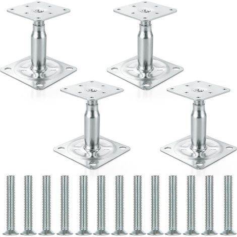 Lot de 4 supports de poteau surélevés galvanisés réglables de 130 à 180 mm, support de toit robuste pour construction (1/5)