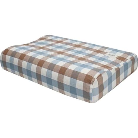 Taie d'oreiller en coton avec fermeture éclair, housses de rechange douces pour mousse à mémoire de forme, oreiller ergonomique en latex pour soulager la douleur, housse uniquement (imprimé écossais (1/5)