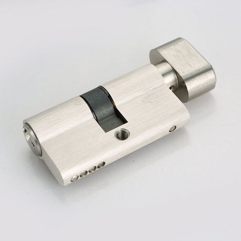 Cylindre de Serrure à Bouton 30x30 mm pour Porte Extérieure/Entrée, 4 Goupilles, 3 Clés, Nickelé (1/3)