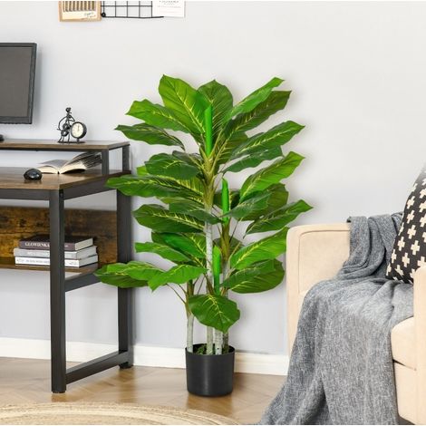 Planta artificial en maceta de 95 cm, 33 hojas, polietileno, verde, REDOM (1/5)