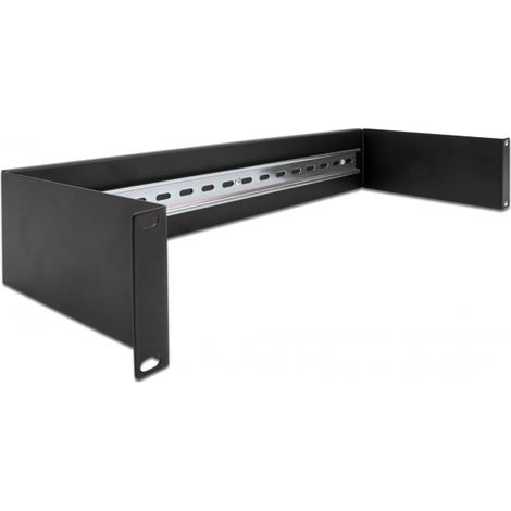 Delock Panel de riel DIN 19 2U negro