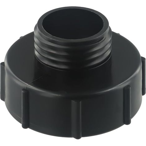 Adaptateur de réservoir IBC S100 x 8 vers S60 x 6-100 mm femelle vers 60 mm mâle réducteur pour stockage d'eau de pluie de 1000 L - Connecteur en plastique noir pour DN100 grossier (1/5)