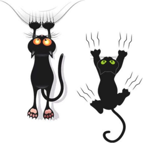 Autocollant voiture chat grattant mignon, vinyle décoratif pour porte et pare-chocs. (1/4)