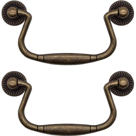 Commodes, cuisines, buffets, coffres, 100 x 50 mm - Ensemble de 2 poignées de tiroir en bronze antique pour armoires coulissantes (1/5)