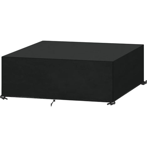 Housse Salon de Jardin 180x110x70cm Oxford Noir Housse Table de Jardin Housse de Protection pour Mobilier Imperméable Bâche de Protection avec Corde et Boucle Verrouillage