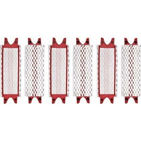 Lot de 6 têtes de balai plates en microfibre – Compatibles Vileda UltraMax – Lavables en machine – Nettoyage sols durs efficace (1/4)